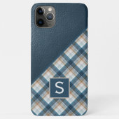オーダーメイド ブラウン ダークブルー Plaid Gingham 柄 Case-Mate iPhoneケース (裏面)
