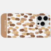オーダーメイド ブラウン モダン 水彩 ドット パターン Case-Mate iPhoneケース (裏面 (横))