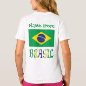 オーダーメイド ブラジル国旗 ガールズ Tシャツ (裏面)