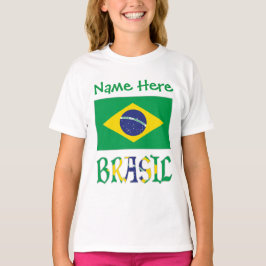 オーダーメイド ブラジル国旗 ガールズ Tシャツ