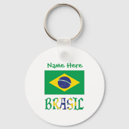 オーダーメイド ブラジル国旗 円形アルミニウム キーホルダー