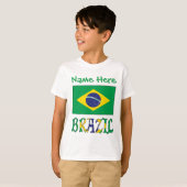 オーダーメイド ブラジル フラグ ボーイ用 Tシャツ (正面フル)