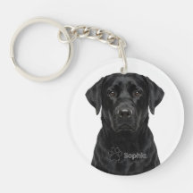 オーダーメイド ブラックラブラドール肖像犬キーチェーン