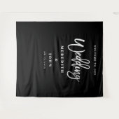 オーダーメイド ブラック アンド ホワイト ウェディング バックドロップ タペストリー (正面(横))