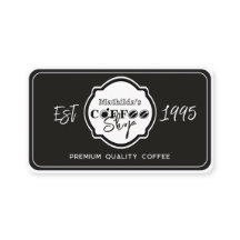 オーダーメイド ブラック コーヒーショップ ロゴ プロフェッショナル