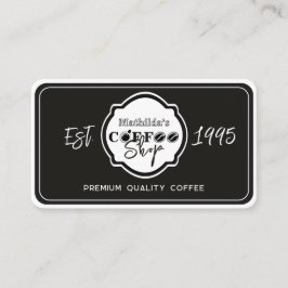 オーダーメイド ブラック コーヒーショップ ロゴ プロフェッショナル 名刺