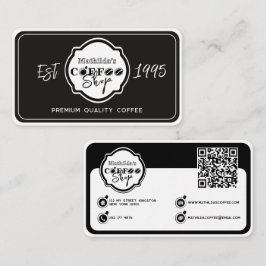 オーダーメイド ブラック コーヒーショップ ロゴ プロフェッショナル 名刺