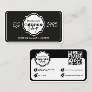オーダーメイド ブラック コーヒーショップ ロゴ プロフェッショナル 名刺