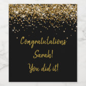 オーダーメイド ブラック ゴールド 卒業パーティー 卒業生 ワインラベル (シングルラベル)