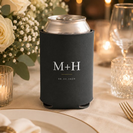 オーダーメイド ブラック＆ゴールド 結婚式 缶 缶クーラー