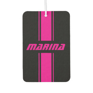 オーダーメイド ブラック×ピンク フロアマット セット カーエアーフレッシュナー