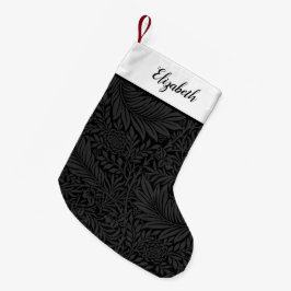 オーダーメイド ブラック フローラル柄 スモールクリスマスストッキング