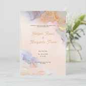 オーダーメイド ブランド ゴールド ミニマル イラーム式 結婚式 招待状 (スタンド正面)