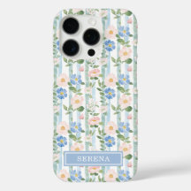 オーダーメイド ブルッシュ フラワー ウォーターカラー ストライプ デザイン