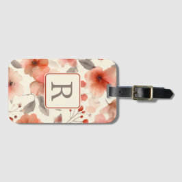 オーダーメイド プレ花モノグラム テンプレート ラゲッジタグ