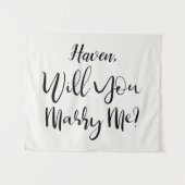 オーダーメイド プロポーズ サイン ライトクリーム 結婚してくれる？ タペストリー (正面(横))