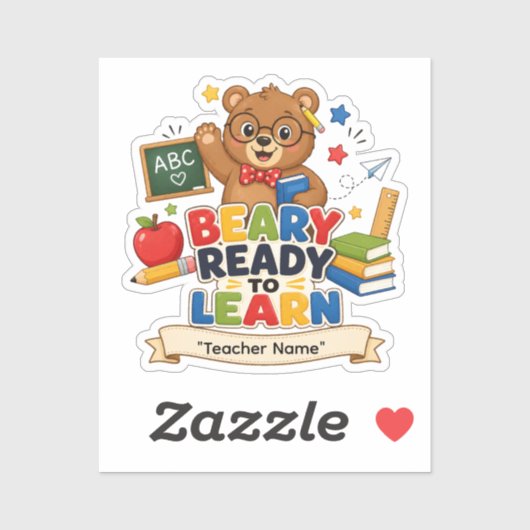 オーダーメイド ベア先生ステッカー | Beary Ready To シール (シート)