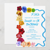 オーダーメイド ベビーギフト 新生児 すべての花 手描き 招待状 (正面/裏面)