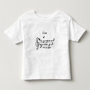 オーダーメイド ベビーシャワーミュージックバードノート記念品 トドラーTシャツ