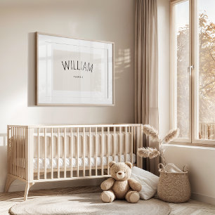 オーダーメイド ベビーボーイ 名前 プリント ミニマリスト ぬりえアート