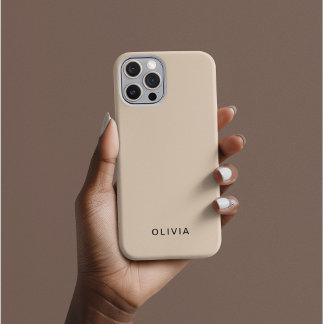 オーダーメイド ベージュ iPhone カバー 名入れ可能