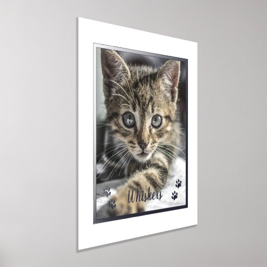 オーダーメイド ペットの写真入り かわいい猫グッズ 箔ポスター (レイダウン)