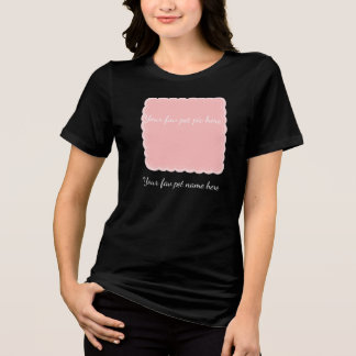 オーダーメイド ペットの写真 ピンクのホタテ貝フレーム トライブレンドＴシャツ