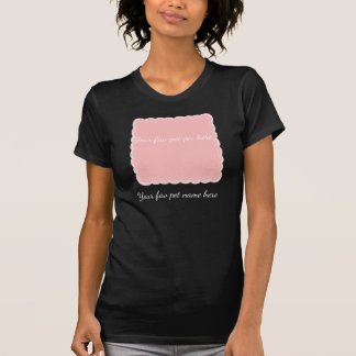 オーダーメイド ペットの写真 ピンクのホタテ貝フレーム Tシャツ