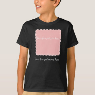 オーダーメイド ペットの写真 ピンクのホタテ貝フレーム Tシャツ