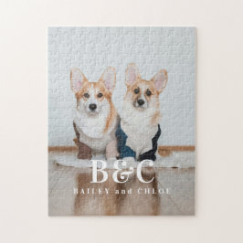 オーダーメイド ペットの犬の写真 名前入り ジグソーパズル