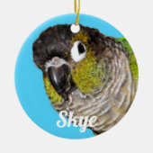 オーダーメイド ペットの鳥 写真 名前 セラミックオーナメント (正面)