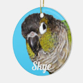 オーダーメイド ペットの鳥 写真 名前 セラミックオーナメント (左)