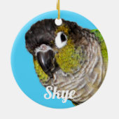 オーダーメイド ペットの鳥 写真 名前 セラミックオーナメント (裏面)