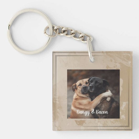 オーダーメイド ペット写真 愛犬家 キーチェーン (正面)