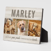 オーダーメイド ペット メモリアル フォト コラージュ - 足跡 フォトプラーク (側面)