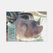 オーダーメイド ペット 写真 フリースブランケット - 名前入り (正面(横))