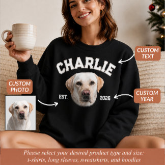 オーダーメイド ペット 写真 犬のママ用 個人名入り スウェットシャツ