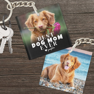 オーダーメイド ペット 犬 いちばんのママ 写真 キーホルダー