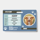 オーダーメイド ペット 顔写真付きID カード バッジ (正面)