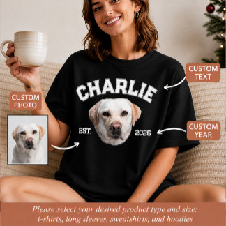 オーダーメイド ペット 顔写真 Dog Mom プリントTシャツ Tシャツ