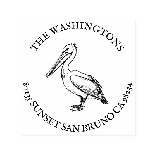 オーダーメイド ペリカン 返送先住所スタンプ 名前 セルフインキングスタンプ (デザイン)