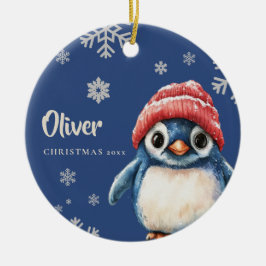 オーダーメイド ペンギンのクリスマス オーナメント 雪の結晶