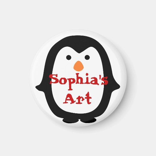 オーダーメイド ペンギンの子供の絵マグネット マグネット (正面)
