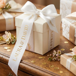 オーダーメイド ホワイトゴールド 結婚式 ギフト リボン サテンリボン