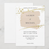 オーダーメイド ホワイト ピンク ゴールド ニューストーリー ウェディング 招待状 (正面/裏面)