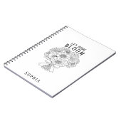 オーダーメイド ホープ・ジニアブーケ(希望の百日草の花束) 名入れ可能 ノートブック (左側)