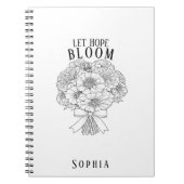 オーダーメイド ホープ・ジニアブーケ(希望の百日草の花束) 名入れ可能 ノートブック (正面)