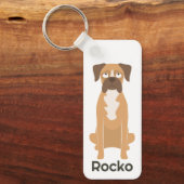 オーダーメイド ボクサー犬 キーチェーン 名前入りギフト (正面)