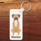 オーダーメイド ボクサー犬 キーチェーン 名前入りギフト (裏面)