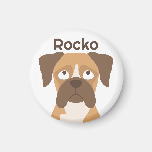 オーダーメイド ボクサー犬 マグネット ボクサー犬 名前入り (正面)